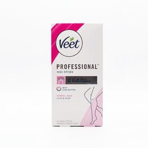 Veet Shea Butter Hair Removal Wax Strips For Normal Skin 20 Strips •