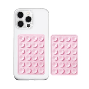 Adhesive Silicone Suction Phone Holder - Baby Pink