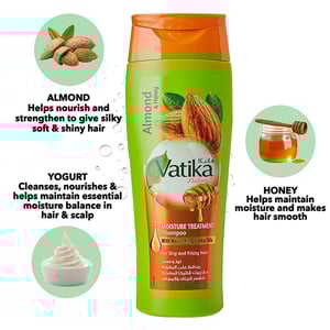 Dabur Vatika Naturals Moisture Treatment Shampoo With Almond and Honey 400ml •