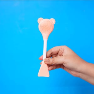 Multi-Functional Silicone 2-in-1 Face Scrubber & Spatula Stick - Peach