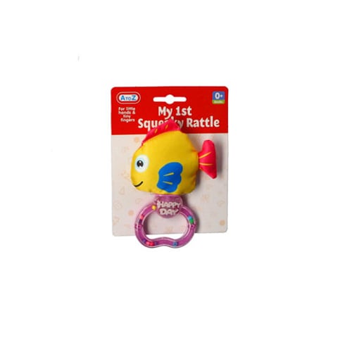 A TO Z My 1st Squeaky Rattle Toy - Yellow Fish