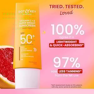 Dot & Key Vitamin C + E Super Bright Sunscreen SPF 50+ with Sicilian Blood Orange PA+++ 80g•
