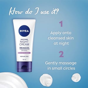 Nivea 24H Moisture Soothing Night Cream For Sensitive Skin 50ml