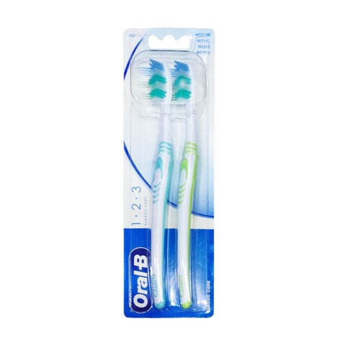 Oral-B 123 Classic Care Toothbrush 2pcs - Teal Green & Bright Green