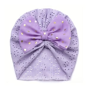 Baby Turban Cap Bow Shape - Purple