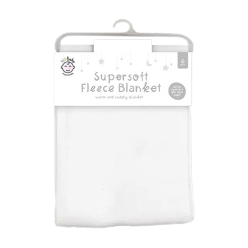 123 Baby Supersoft Fleece Blanket - White 6m+