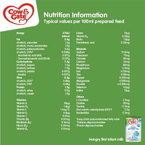 Cow & Gate Hungry First Infant Formula Milk From Birth 800gm•