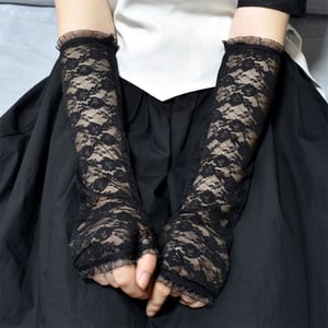 Women Sunblock Long Lace Gloves