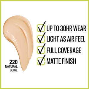 Maybelline New York Super Stay Active Wear 30H Foundation 30ml - 220 Natural Beige •