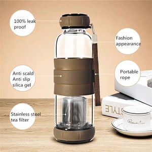 Portable Tea Infuser Water Bottle •