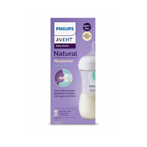Philips Avent Natural Response Airfree Vent Baby Bottle 260ml - 1m+ (0390)