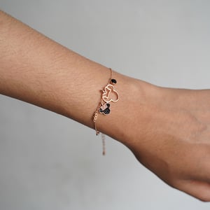 Simple Micro Paved Zircon Thin Bracelet - Rose Gold (D1)