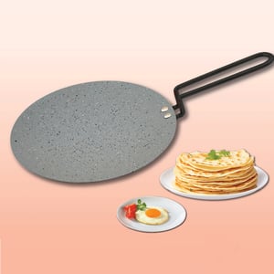 Non Stick Premium Ruti Tawa SS Black Handel - 26cm •