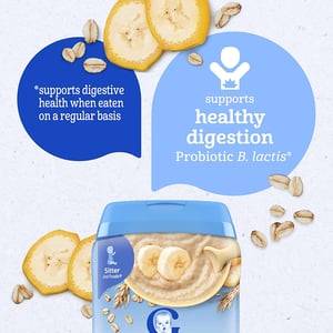 Gerber Probiotic Oatmeal Banana Cereal 227gm •