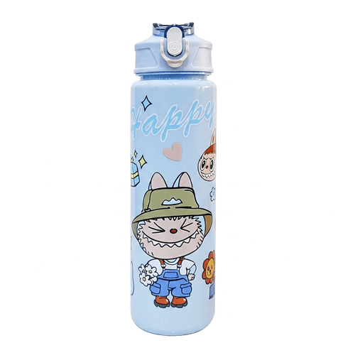 Premium Cute Water Bottle - Baby Blue Labubu