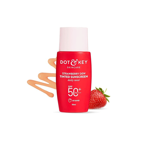 Dot & Key Strawberry Dew Tinted Sunscreen 50ml SPF 50+ PA++++ 03 Sand  •