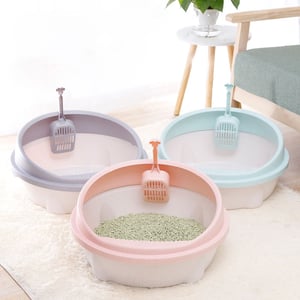 INS Style Cat Bottom Round Inclined Cat Litter Box