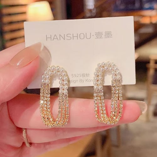 Fashion Exquisite Pearl Diamond Earring (240015)