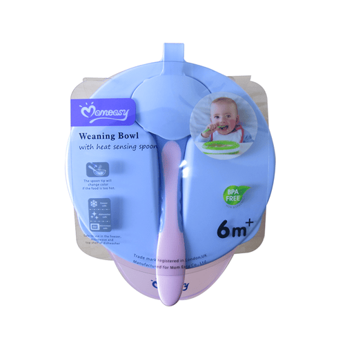 Momeasy Weaning Bowl With Heat Sensing Spoon (6m+) - Pink