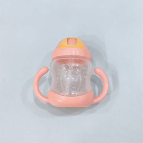 Zhuan Zhuan Xiong Double Handle Baby Straw Cup 280ml - Pink
