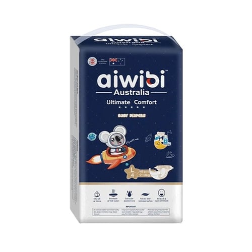 Aiwibi Australia Ultimate Comfort Baby Diapers L (9-14KG) 48pcs•