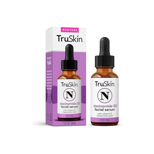 TruSkin Niacinamide B3 Facial Serum With Vitamin E + Hyaluronic Acid 30ml •