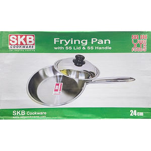 SKB Frying Pan With SS Lid & SS Handle - 24cm
