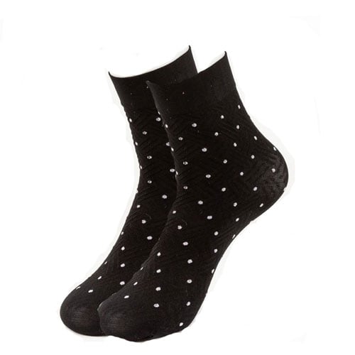 Polka Dot Patterns Socks - Black