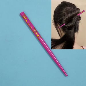 Large Size Stylish Hair Stick - Hot Pink