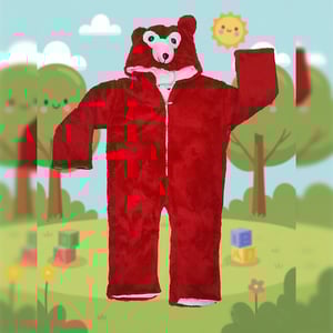 Winter Teddy Romper For Baby - Red Small