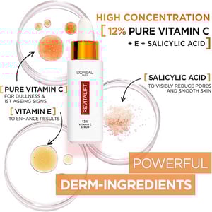 L'Oreal Paris Revitalift Pure Vitamin C Brightening Face Serum 30ml  •