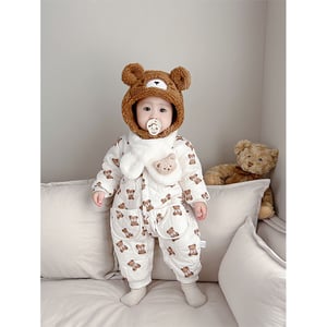 Baby Fashionable Printed Bear Jumpsuit - Size 90
