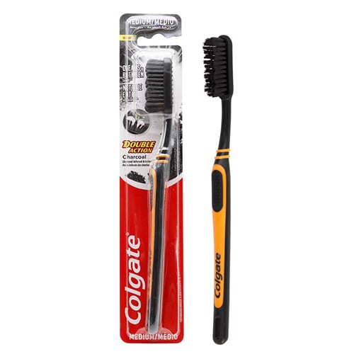 Colgate Double Action Charcoal Toothbrush - Orange