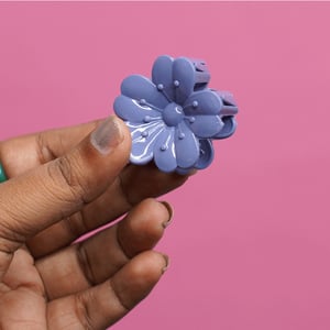Cherry Blossom Hair Clip - Purple Gray