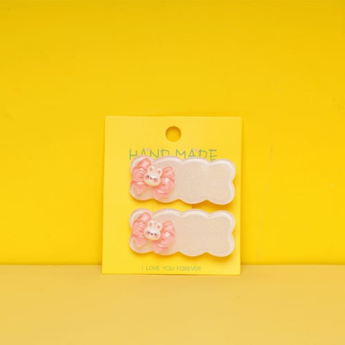 Wave Shape Baby Hair Clip - Cream Bunny