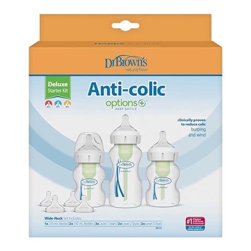 Dr. Brown's Options+ Anti-Colic Baby Bottle Wide Neck Deluxe Starter kit (7983)
