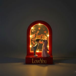 LED Proposing Couple Lightening With Mirror Effect - Red