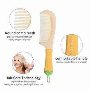 LMLTOP Soft And Flexible Hair Comb - Yellow