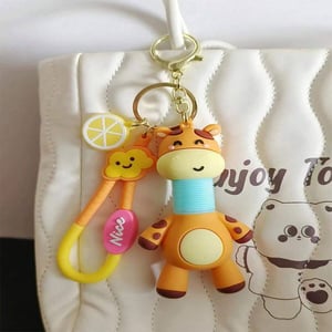 Giraffe Key Ring - Orange