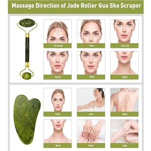 Daily Facial Massage Roller With Gua Sha - Green