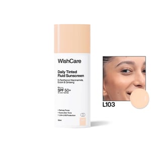 WishCare Daily Fluid Tinted Sunscreen 50ml SPF50 PA++++ L103 •