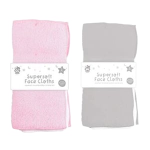 123 Baby Super Soft Face Cloths 3pcs - Pink