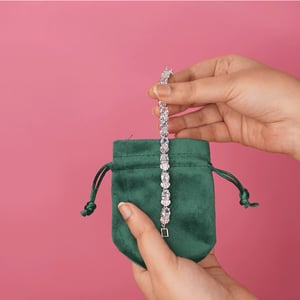 Women High Quality AD Stone Bracelet With Pouch - 001