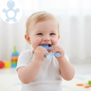 Aveat Tortoise Shape Baby Teether (6-12m) - Blue