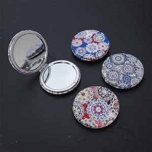 Foldable Round Duo Mirror - Butterfly