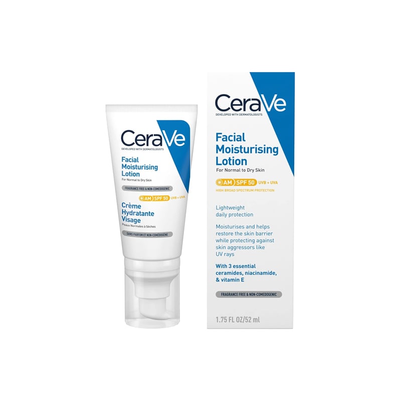 CeraVe AM Facial Moisturising Lotion For Normal To Dry Skin 52ml - SPF 50