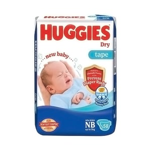 Huggies Dry Tape NB (Upto 5KG) 58pcs•