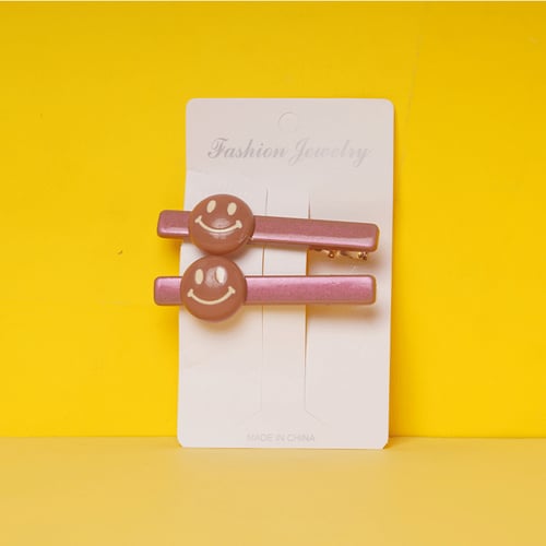 Smiling Baby Hair Clip - Glossy Dark Magenta