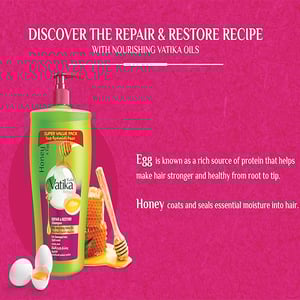 Vatika Honey & Egg Repair & Restore Shampoo for Damaged Hair 1000ml•