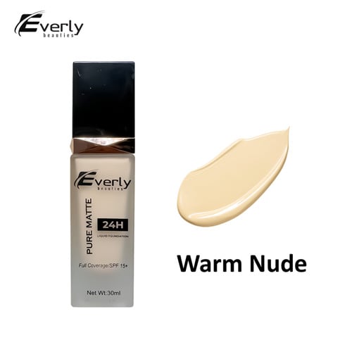 Everly Beauties Pure Matte Full Coverage Foundation 30ml - Warm Nude